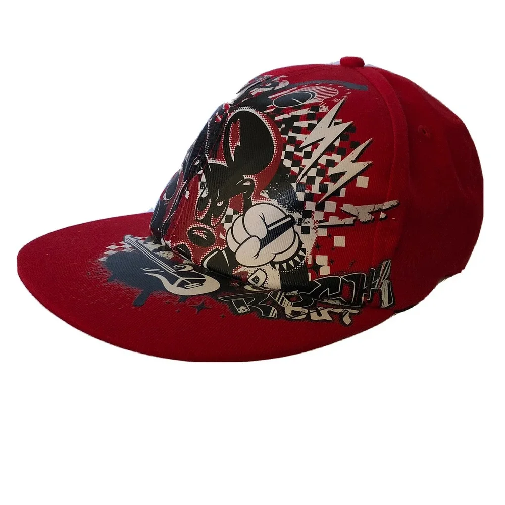 Disney Park Mickey Mouse Baseball Cap Size OSFM Graphic Red Black White Classic